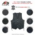 ARD Champs™ Premium Quality Mens Braided Side Lace Motorcycle Black Leather Vest S-6XL